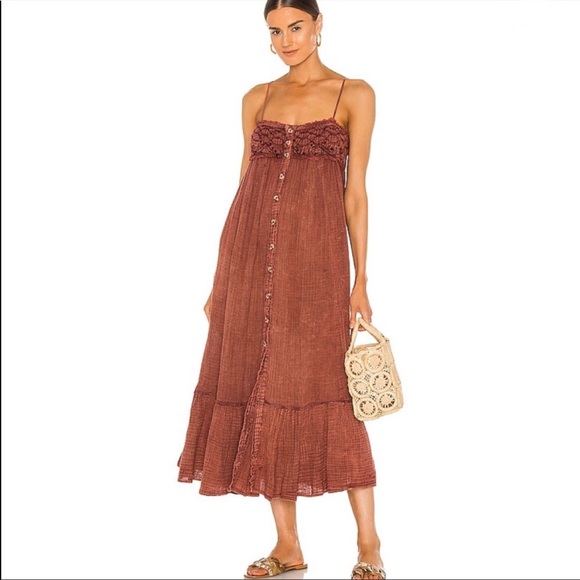 Free People Linda Jo Midi Dress - Picture 1 of 16